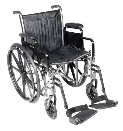 McKesson Standard Folding Wheelchair - Swing Away or Elevating Leg Rests
