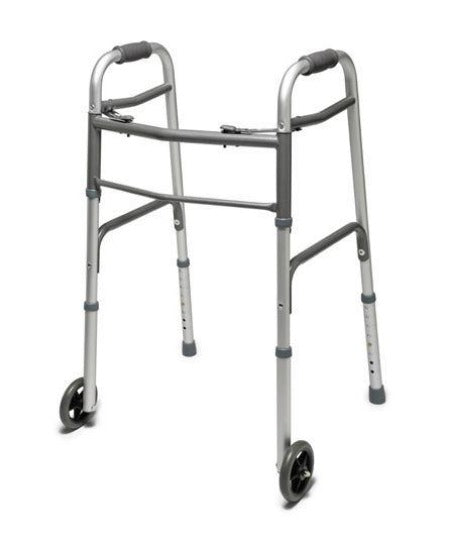 North Coast Medical NC88018 Deluxe Two Button Folding Walker With Wheel
