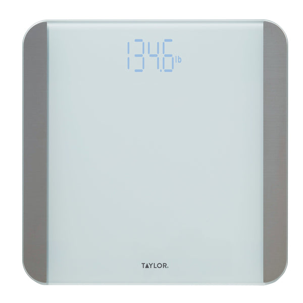 Glass Digital Bathroom Scale with Motion and Light Sensors, White