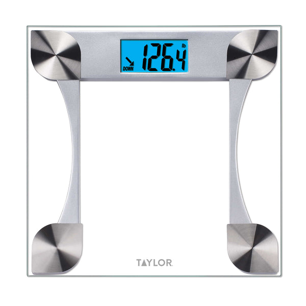Glass Digital Bathroom Scale, 440lb Capacity & Blue Backlit