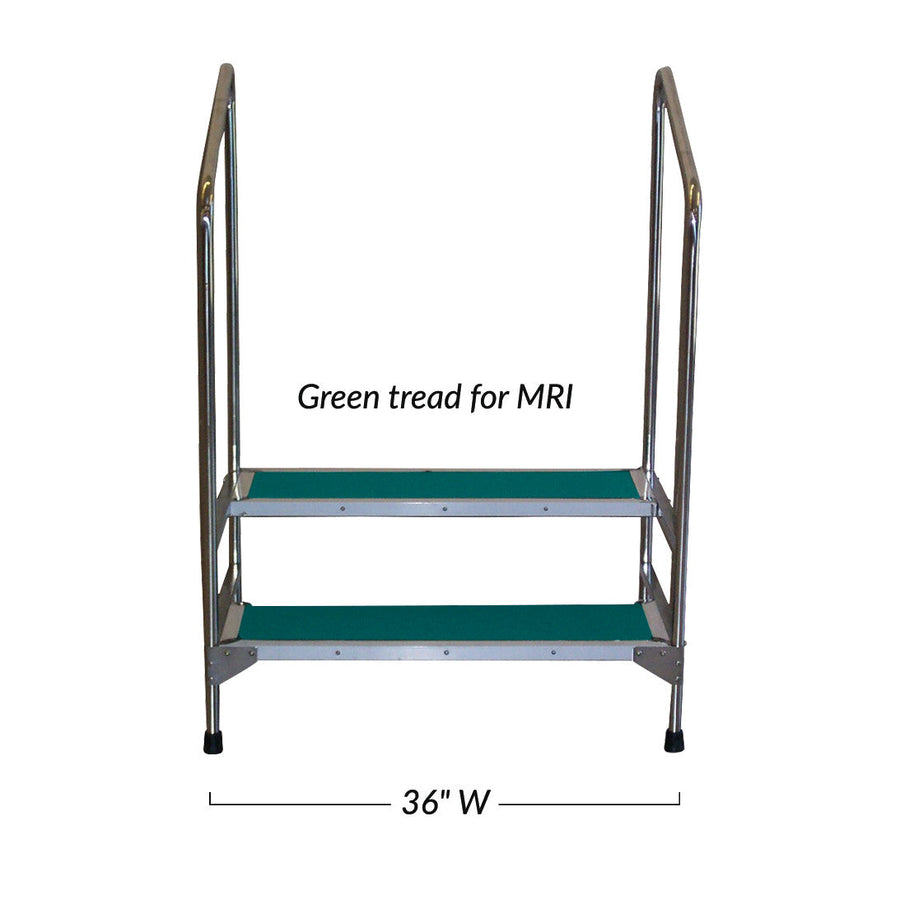 MRI Nonmagnetic Double Step Stool with Handrails
