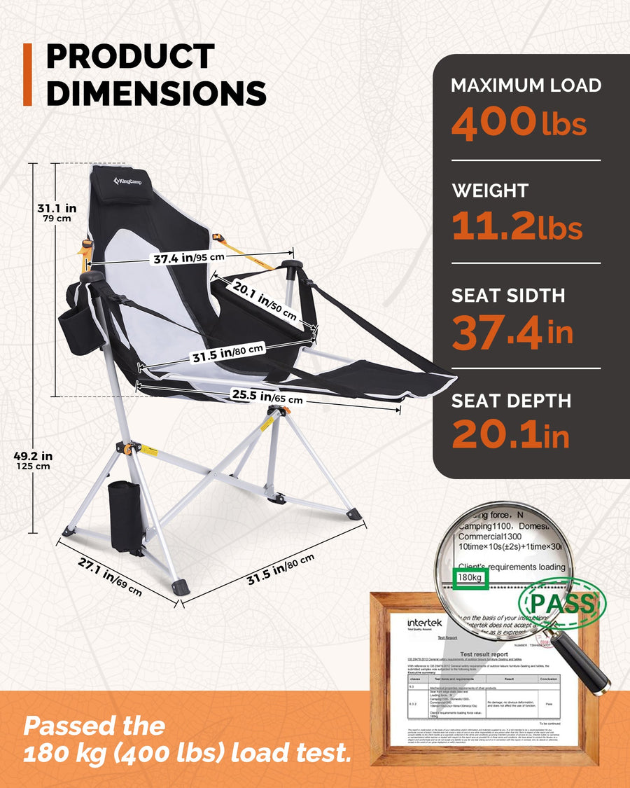 KingCamp Orchid C20 Mesh Back Hammock Chair with Footrest