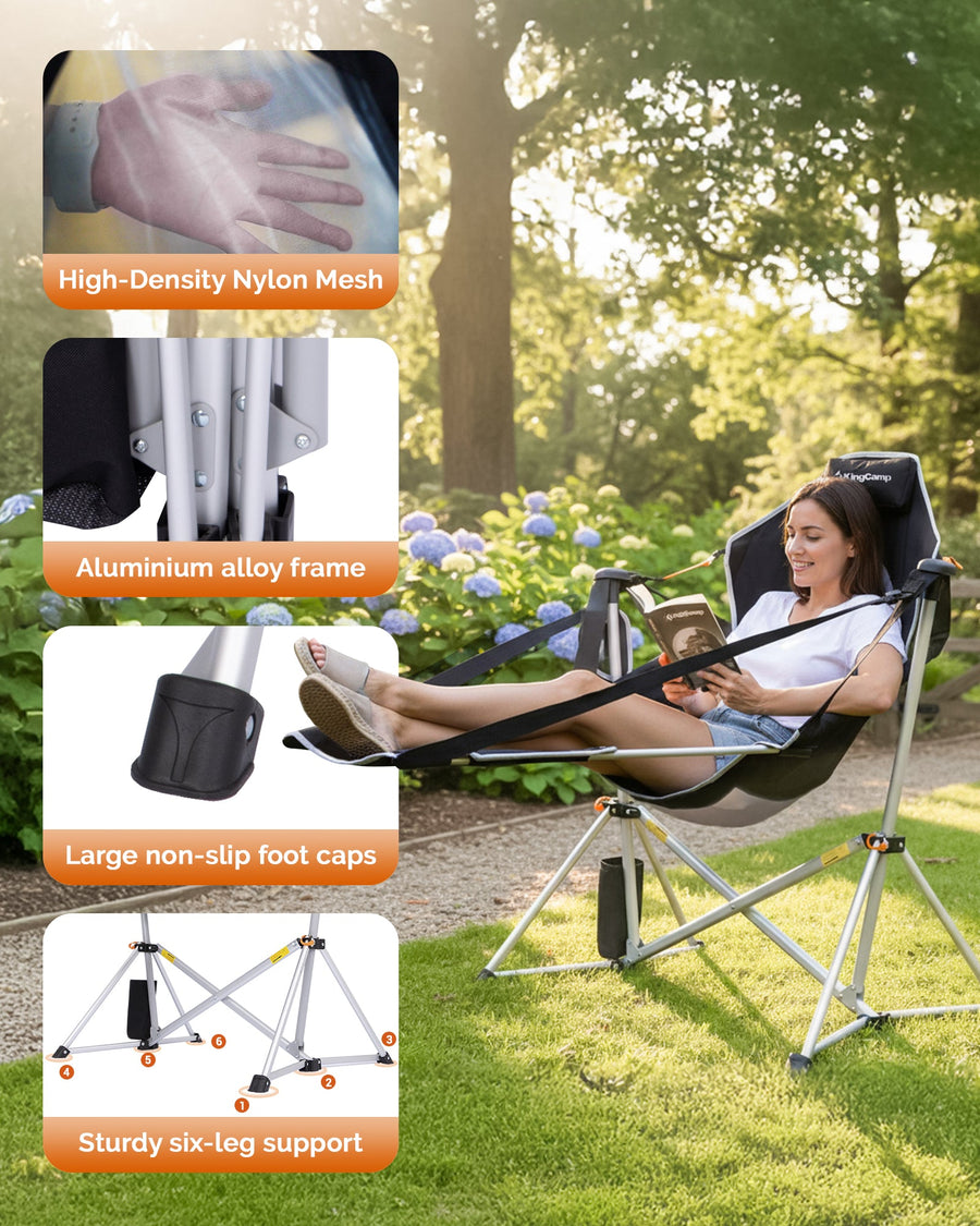 KingCamp Orchid C20 Mesh Back Hammock Chair with Footrest