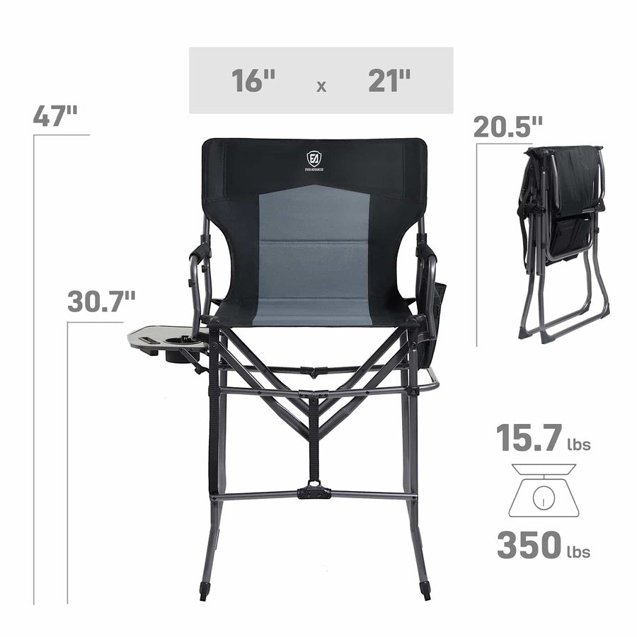 EVER ADVANCED Portable Tall Folding Camping Chair