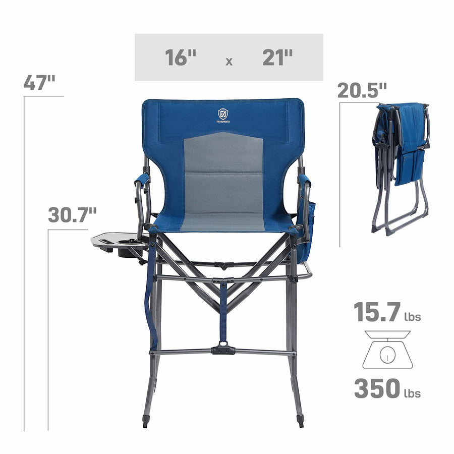 EVER ADVANCED Portable Tall Folding Camping Chair