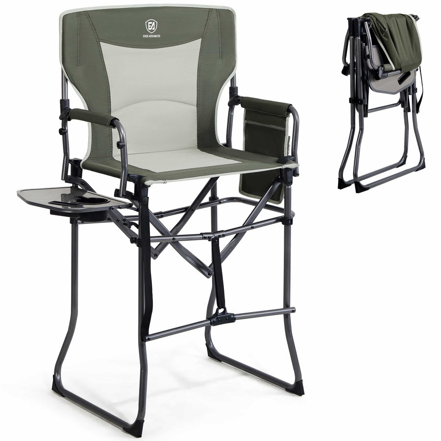 EVER ADVANCED Portable Tall Folding Camping Chair