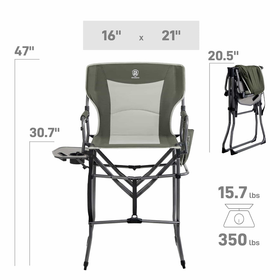 EVER ADVANCED Portable Tall Folding Camping Chair