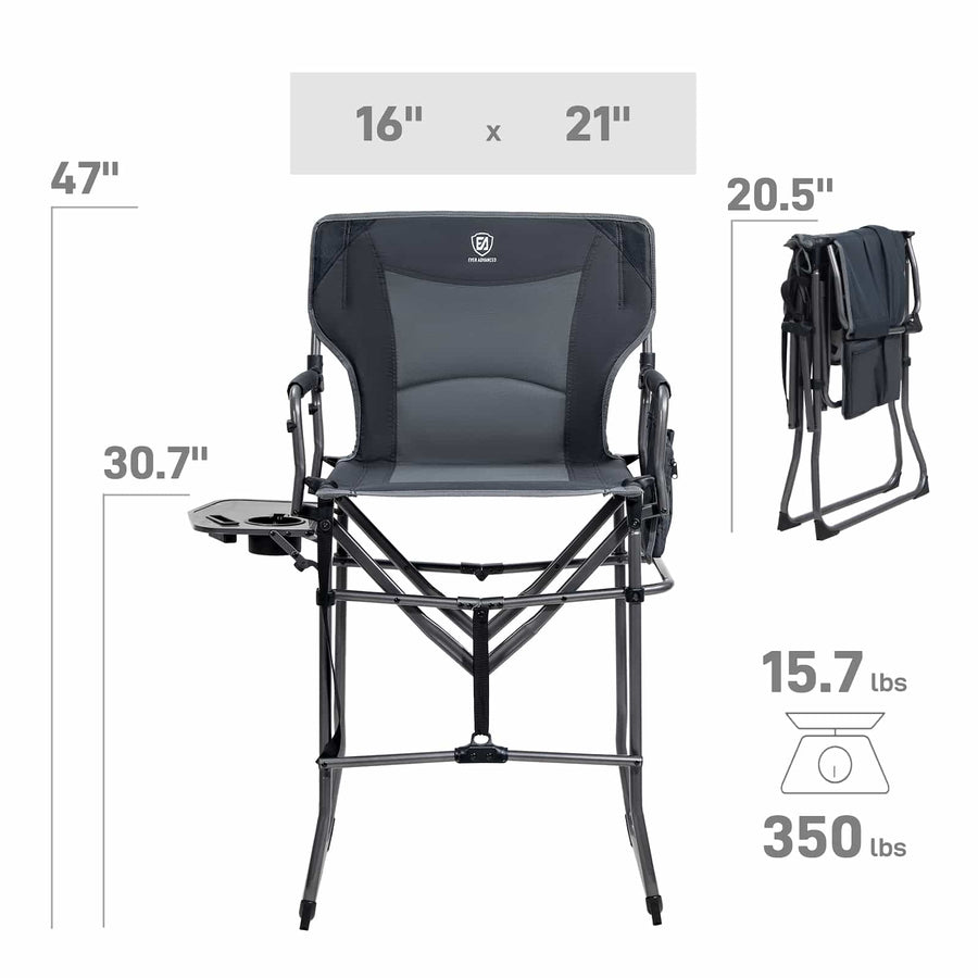 EVER ADVANCED Portable Tall Folding Camping Chair