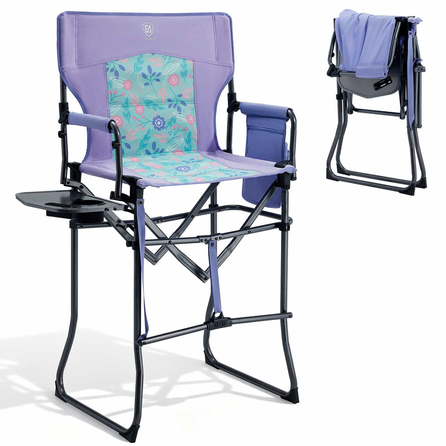 EVER ADVANCED Portable Tall Folding Camping Chair
