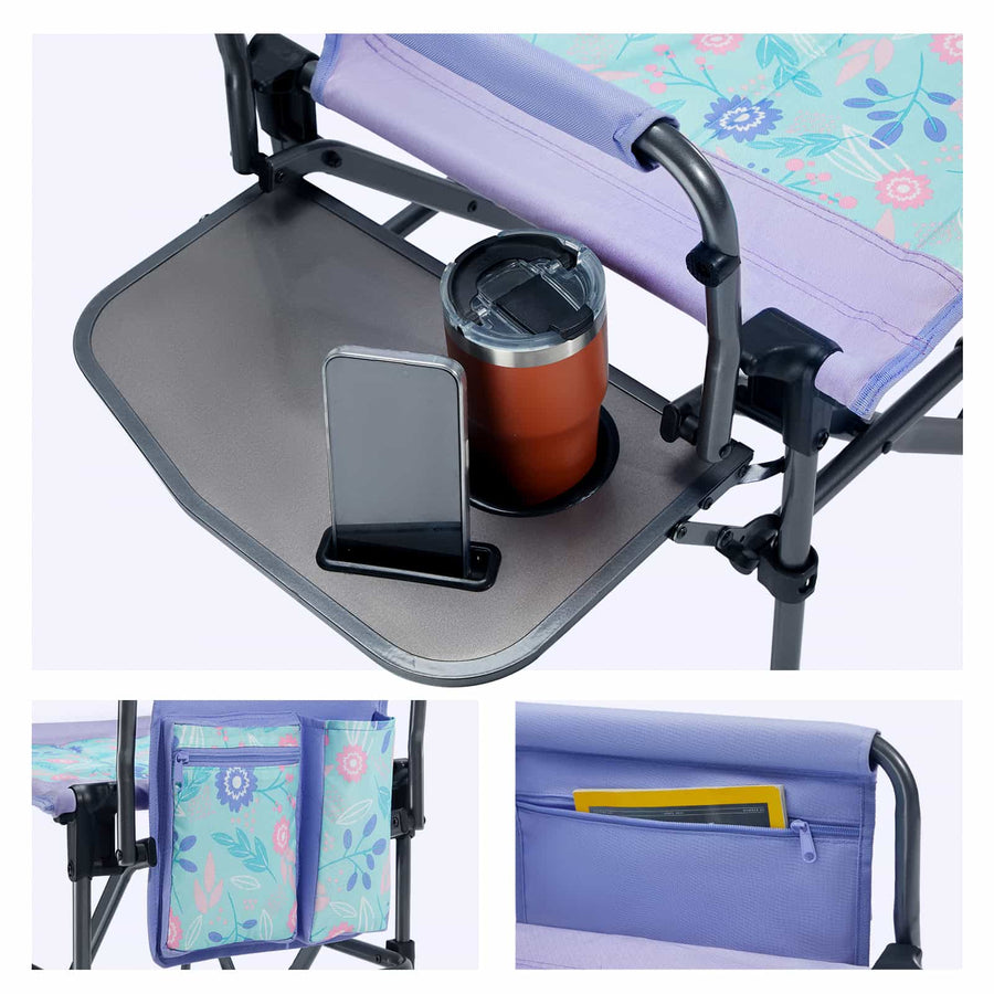 EVER ADVANCED Portable Tall Folding Camping Chair
