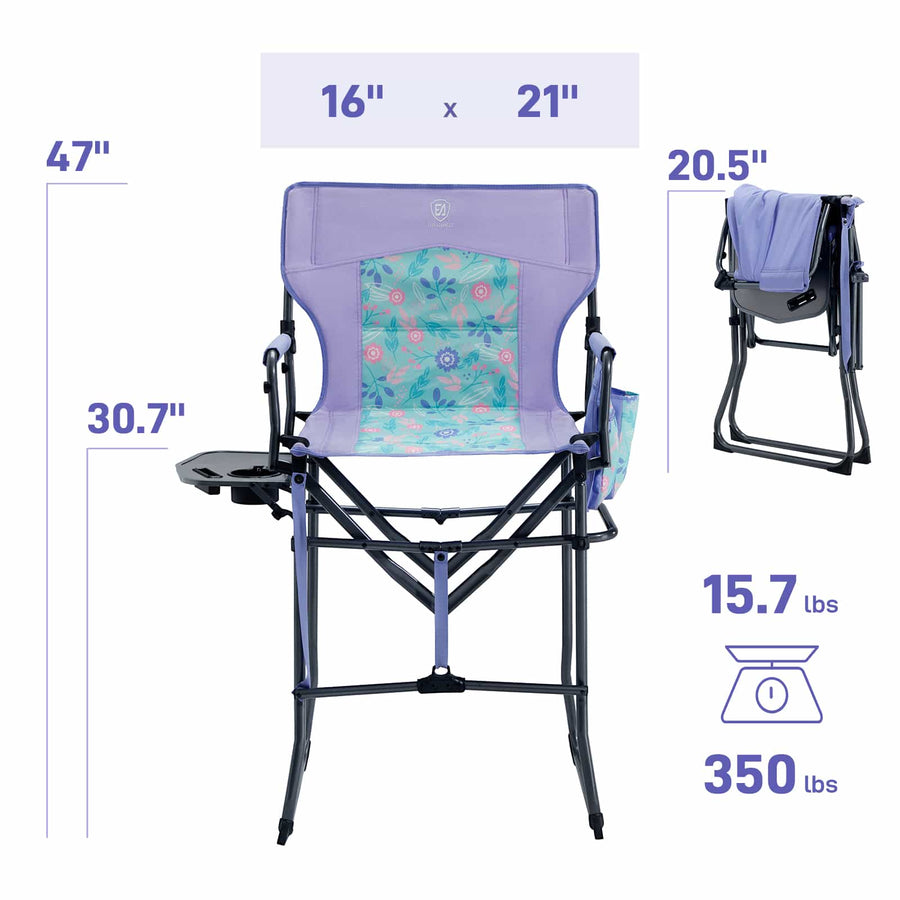 EVER ADVANCED Portable Tall Folding Camping Chair