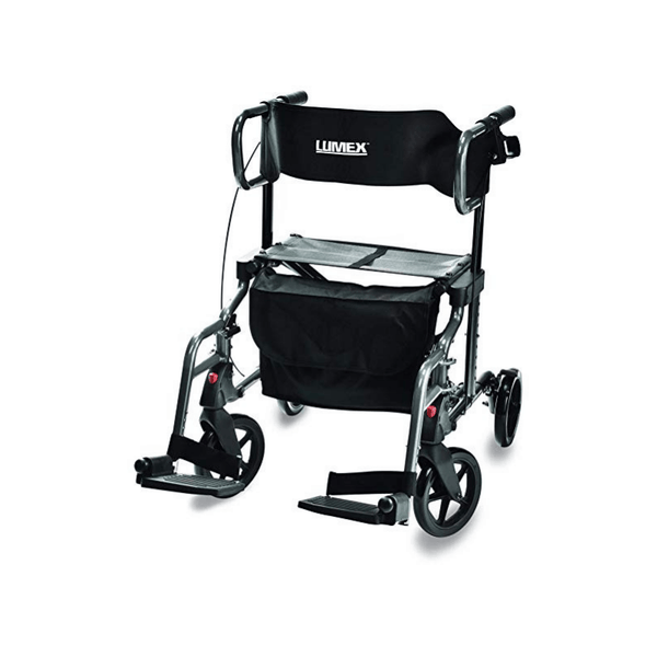 Lumex Lightweight Folding Hybrid LX Rollator & Transport Chair