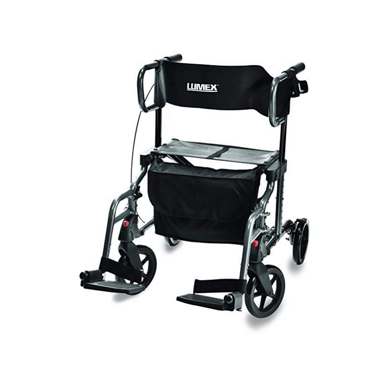 Lumex Lightweight Folding Hybrid LX Rollator & Transport Chair