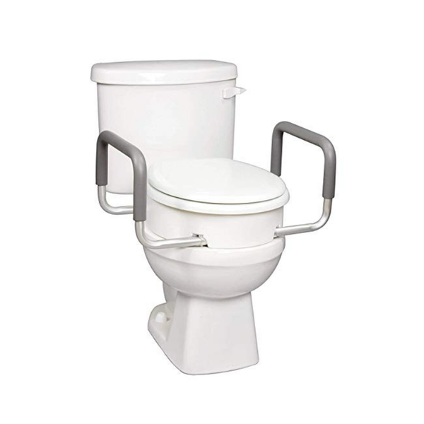 Carex Raised Toilet Seat With Handles - For Elongated Toilets - Adds 3.5 Inches
