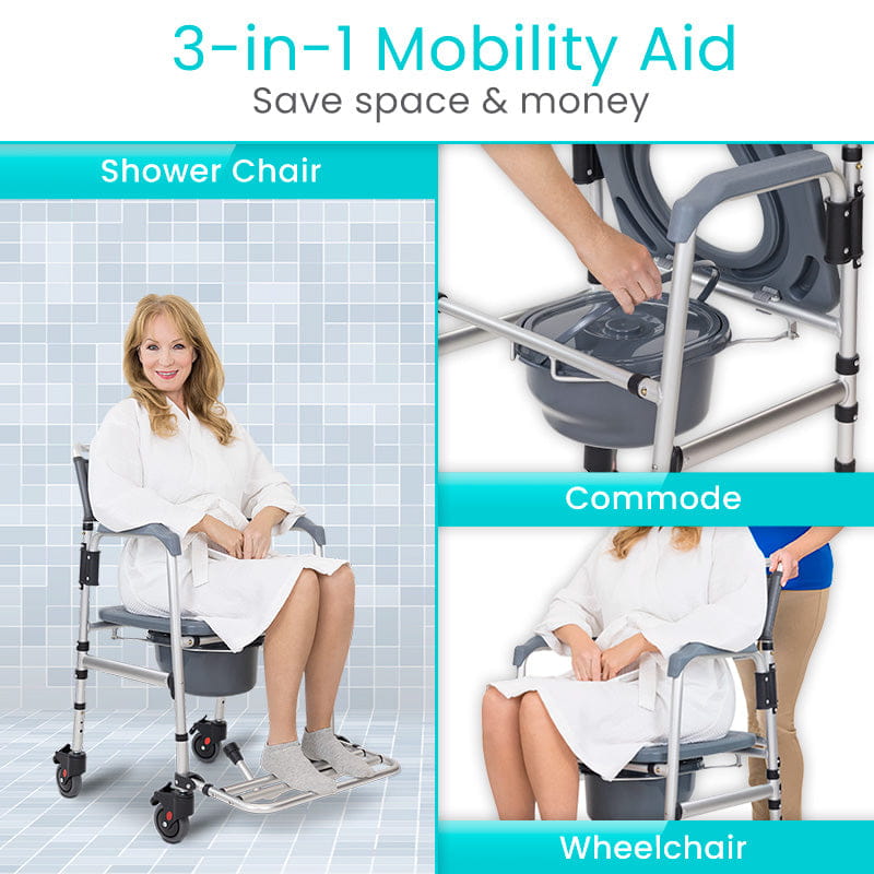 Core Shower Commode Transport Wheelchair