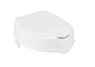 Raised Standard Toilet Seat with Lid - 4" Height, 400 lbs Capacity