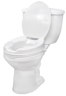 Raised Standard Toilet Seat with Lid - 4" Height, 400 lbs Capacity