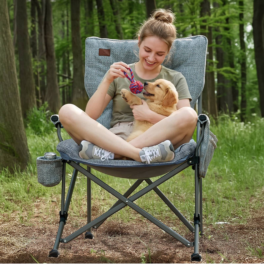 EVER ADVANCED Padded Oversized Folding Camping Chair