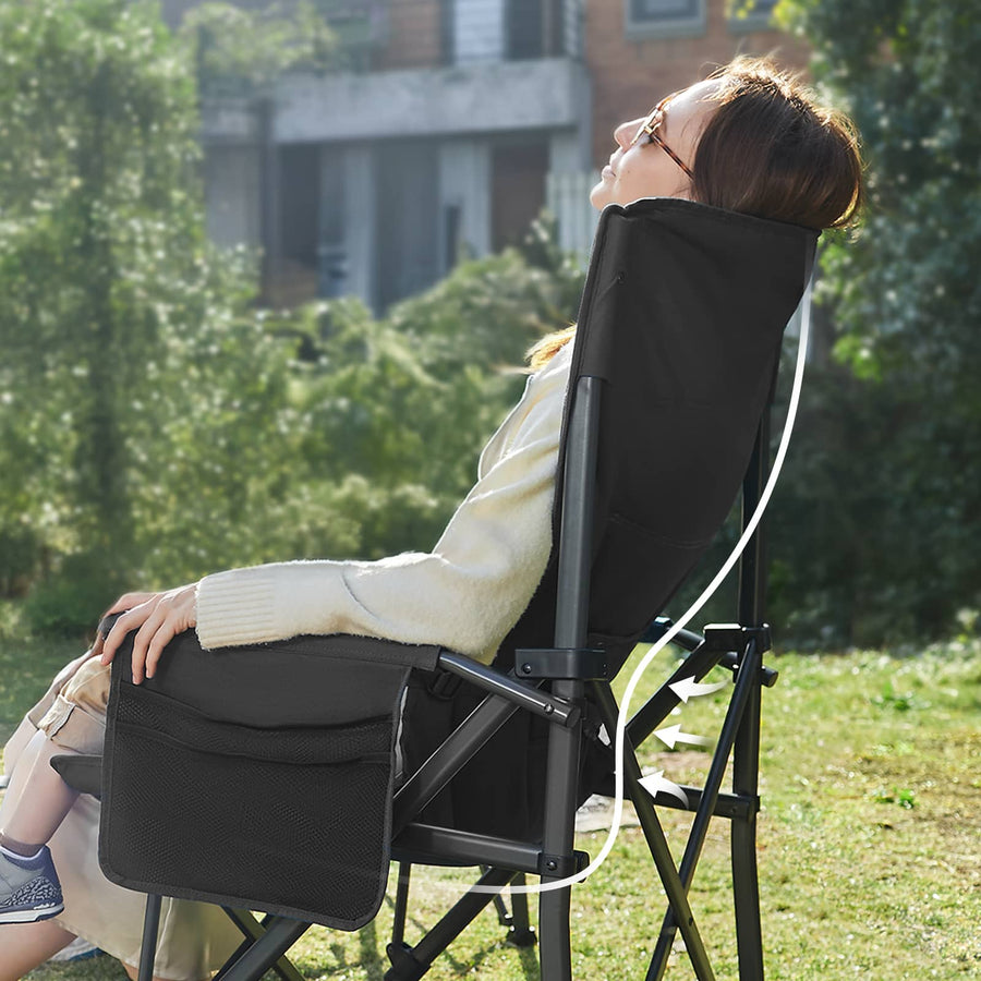 Refurbished: EVER ADVANCED Oversized Lumbar Support Folding Camping Chair