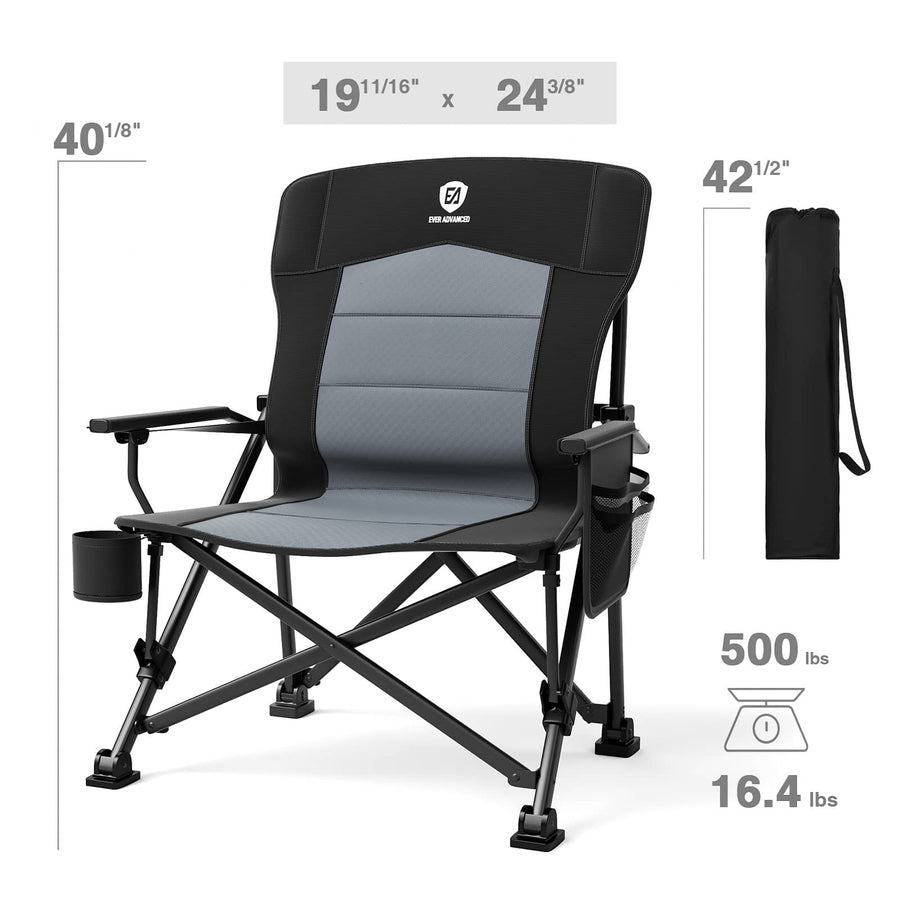 EVER ADVANCED Oversized Lumbar Support Folding Camping Chair