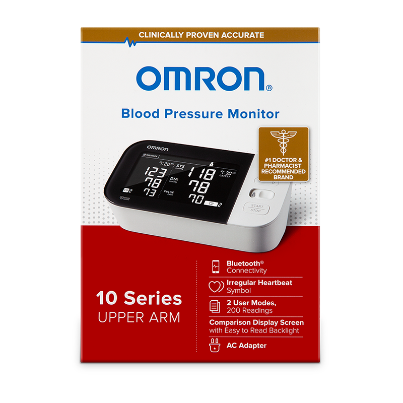 Omron 10 Series Wireless Bluetooth Upper Arm Blood Pressure Monitor - 200 Readings