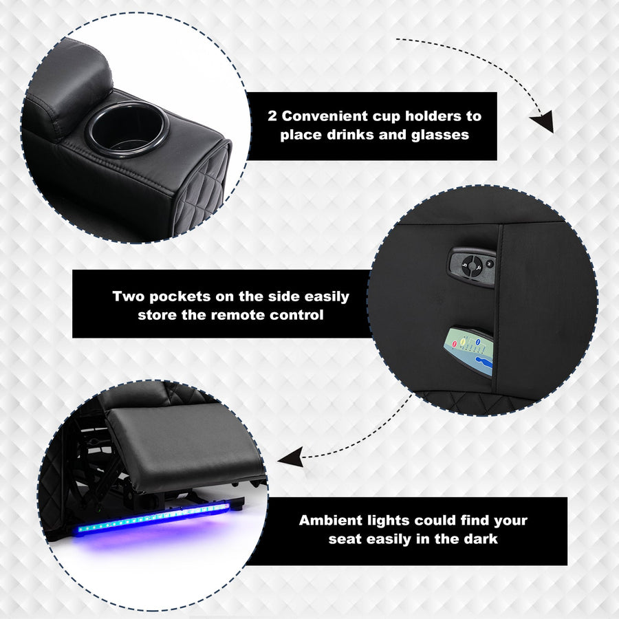 Massage Recliner with LED Lighting H7137