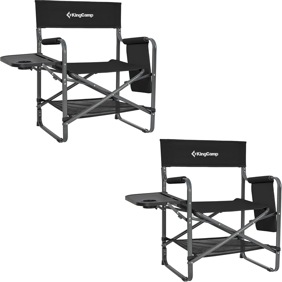 KingCamp ASH B30 Directors Heavy Duty Chair with Side Table