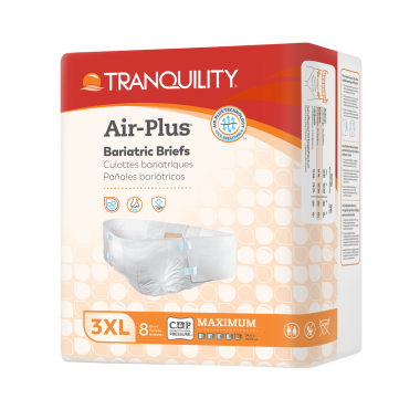 Tranquility Air-Plus Bariatric Disposable Briefs: Size 3XL, Maximum Absorbency - 2190