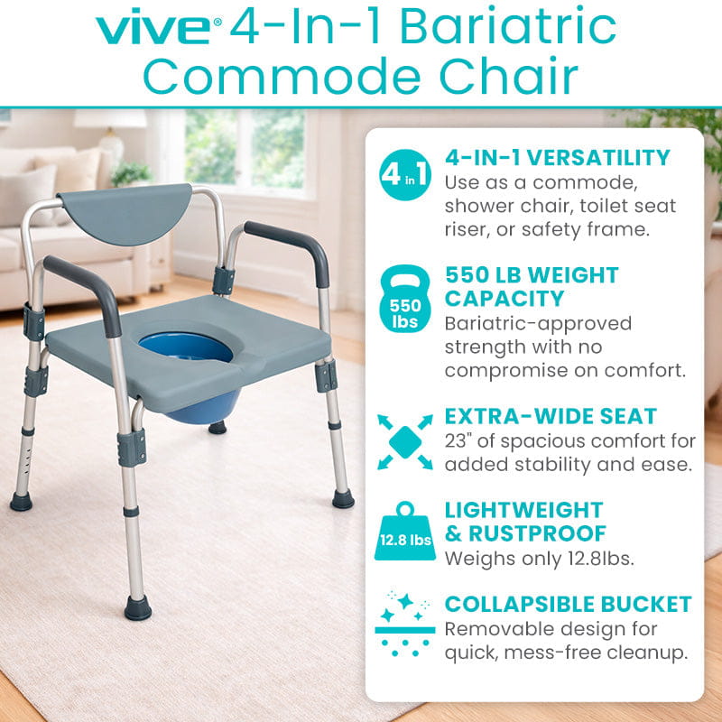4-in-1 Bariatric Commode Shower Chair