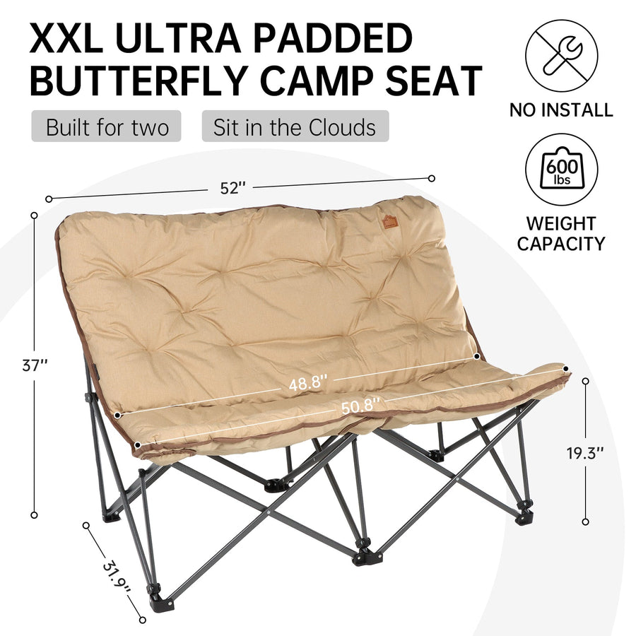 KingCamp LEMON C20 Oversized Padded Double Butterfly Chair