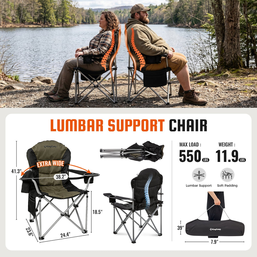KingCamp Lumbar Support Oversized Camping Chair