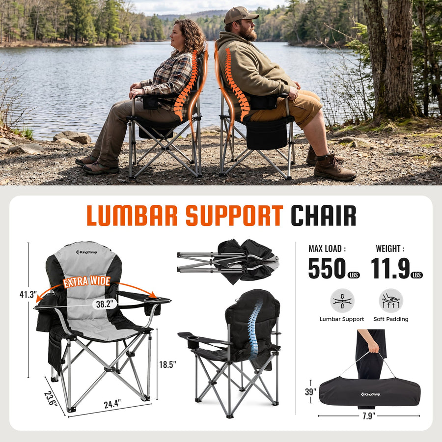 KingCamp Lumbar Support Oversized Camping Chair