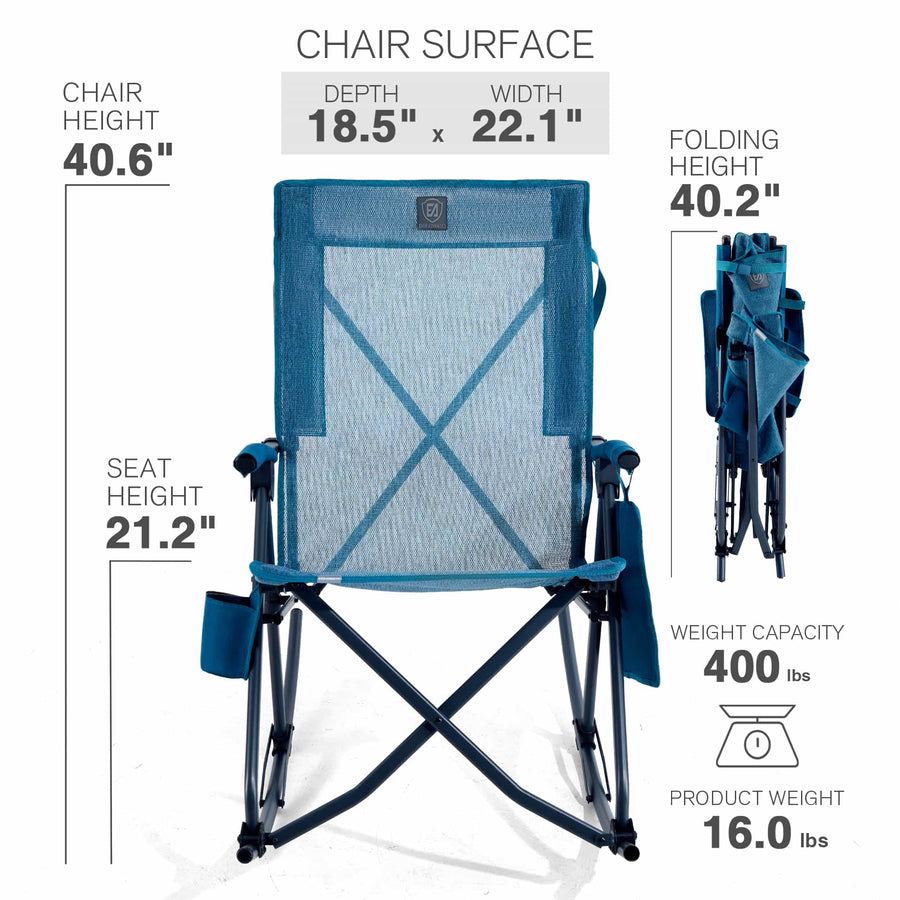 EVER ADVANCED Stretch Mesh Rocking Camping Chair
