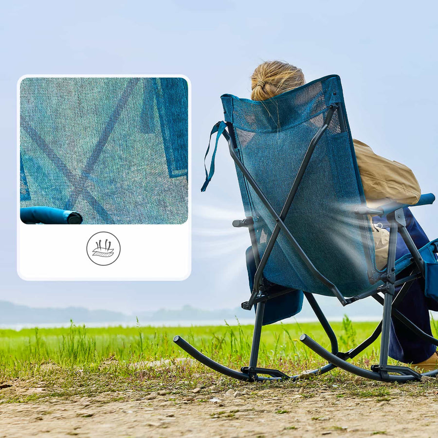 EVER ADVANCED Stretch Mesh Rocking Camping Chair