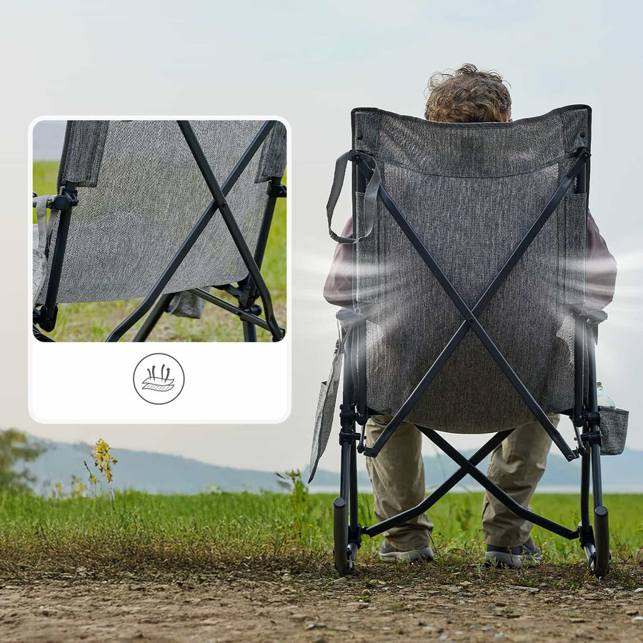 EVER ADVANCED Stretch Mesh Rocking Camping Chair