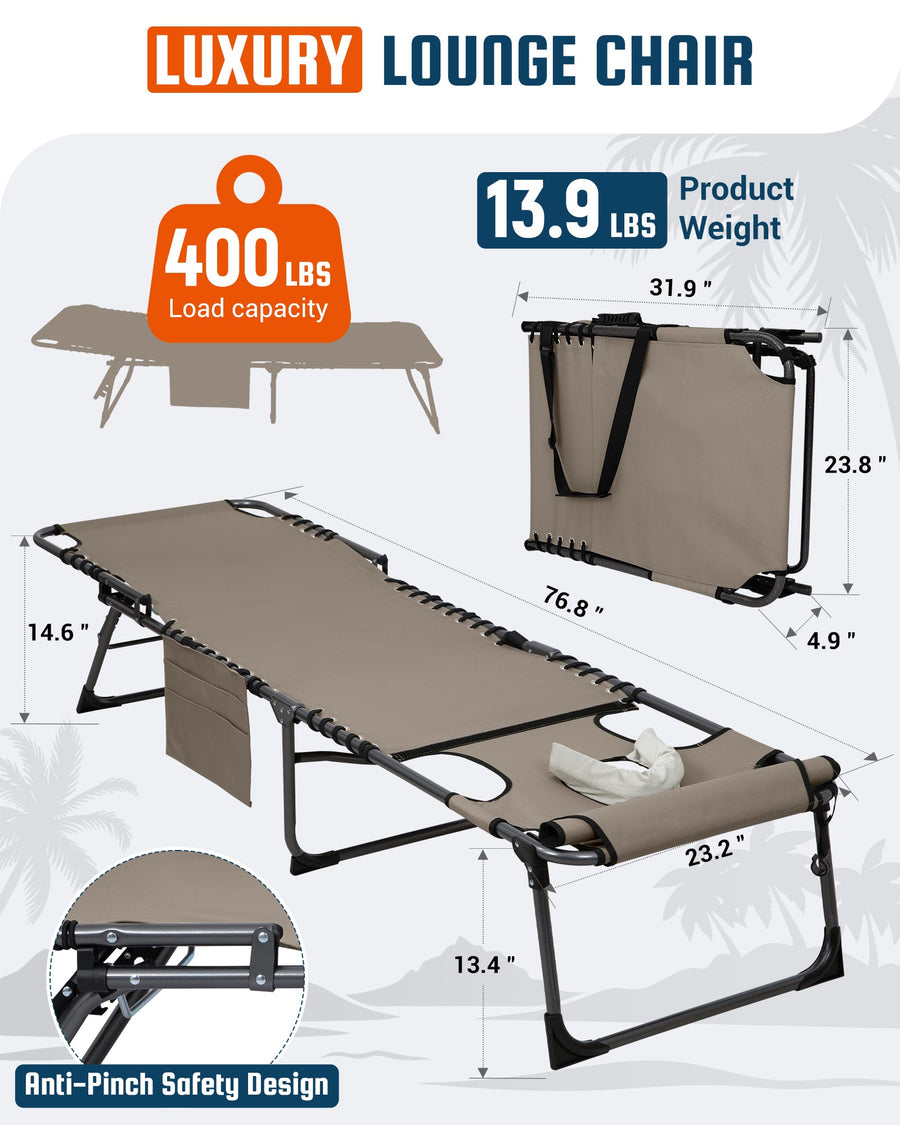 KingCamp MAGNOLIA B60 Backpack Chaise Lounge with Face Hole
