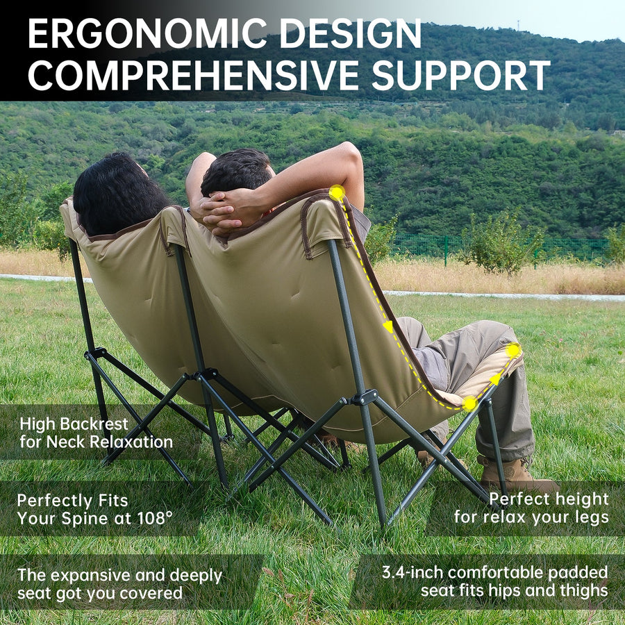 KingCamp LEMON C20 Oversized Padded Double Butterfly Chair