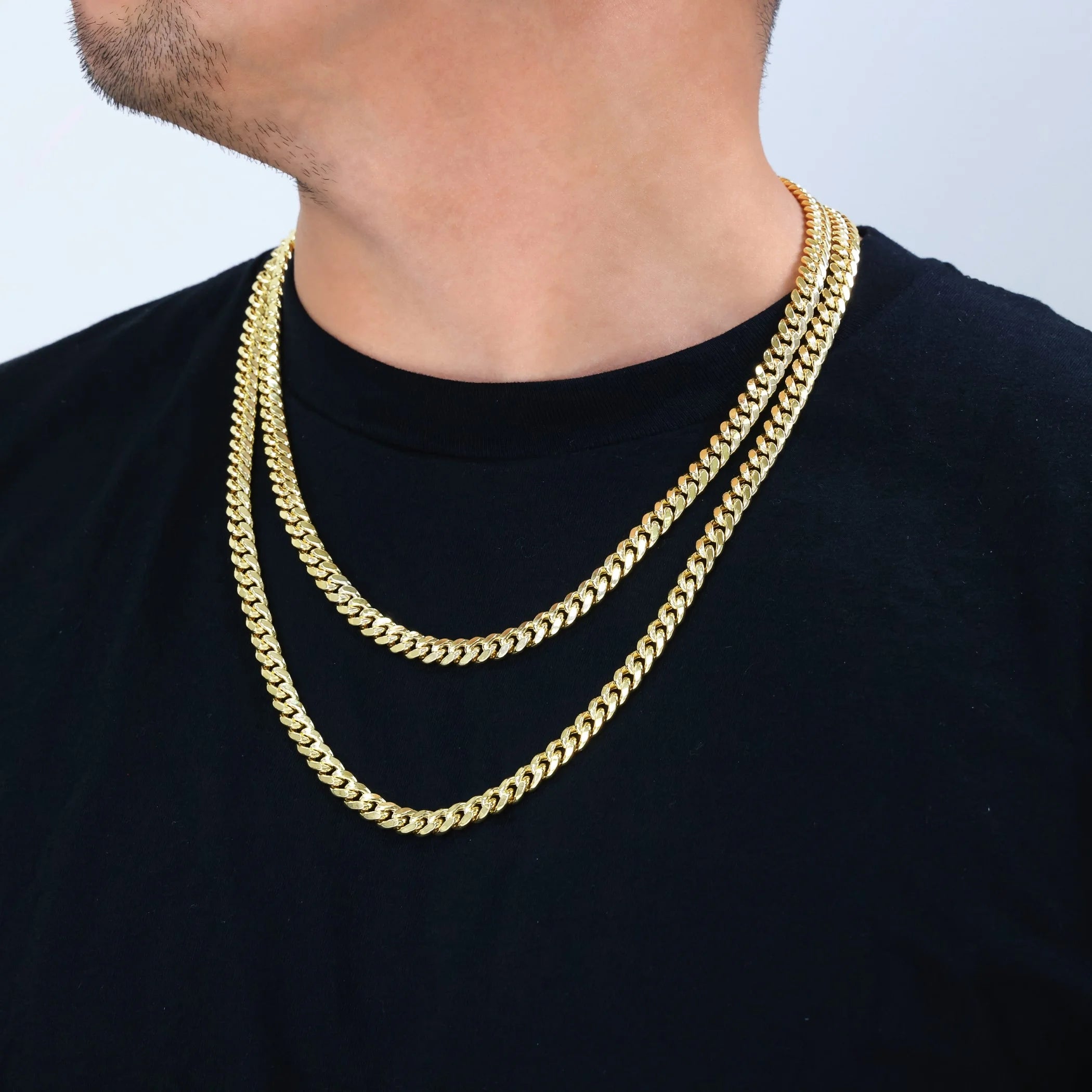 14K Yellow Gold 7.5Mm Miami Cuban Link Chain Necklace, Mens Womens Jewelry Box Clasp 16" - 30"