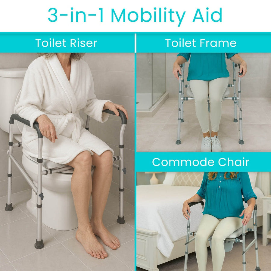 3 in 1 Padded Bedside Commode