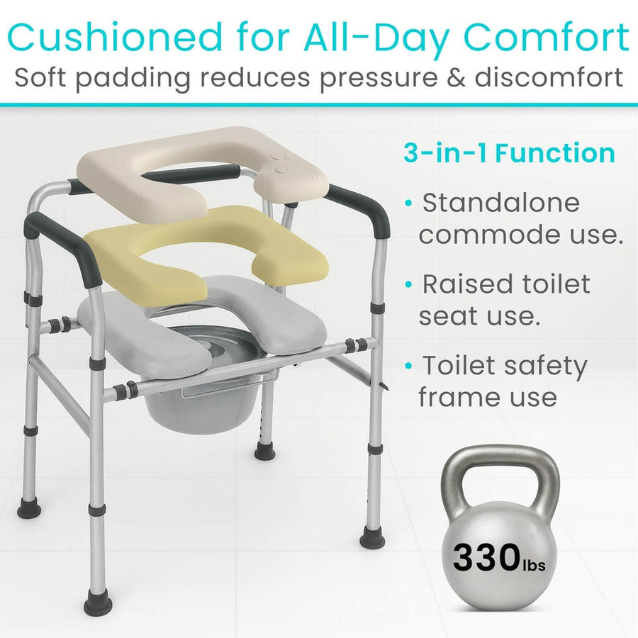3 in 1 Padded Bedside Commode