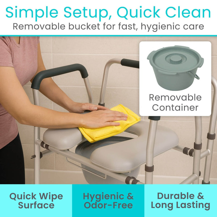 3 in 1 Padded Bedside Commode