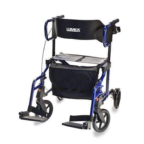 Lumex Lightweight Folding Hybrid LX Rollator & Transport Chair