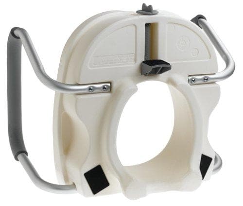 Carex E-Z Lock Raised Toilet Seat with Handles - 5 Inch Toilet Seat Riser with Arms