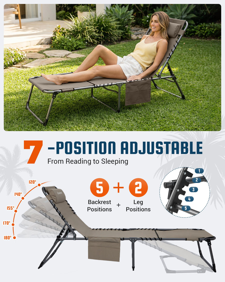KingCamp MAGNOLIA B60 Backpack Chaise Lounge with Face Hole