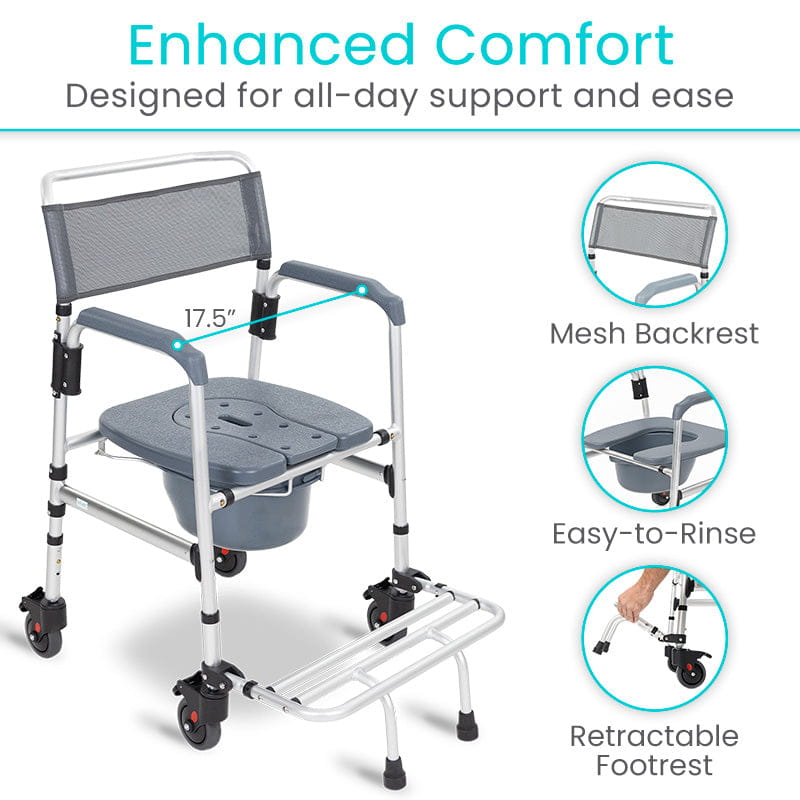 Core Shower Commode Transport Wheelchair