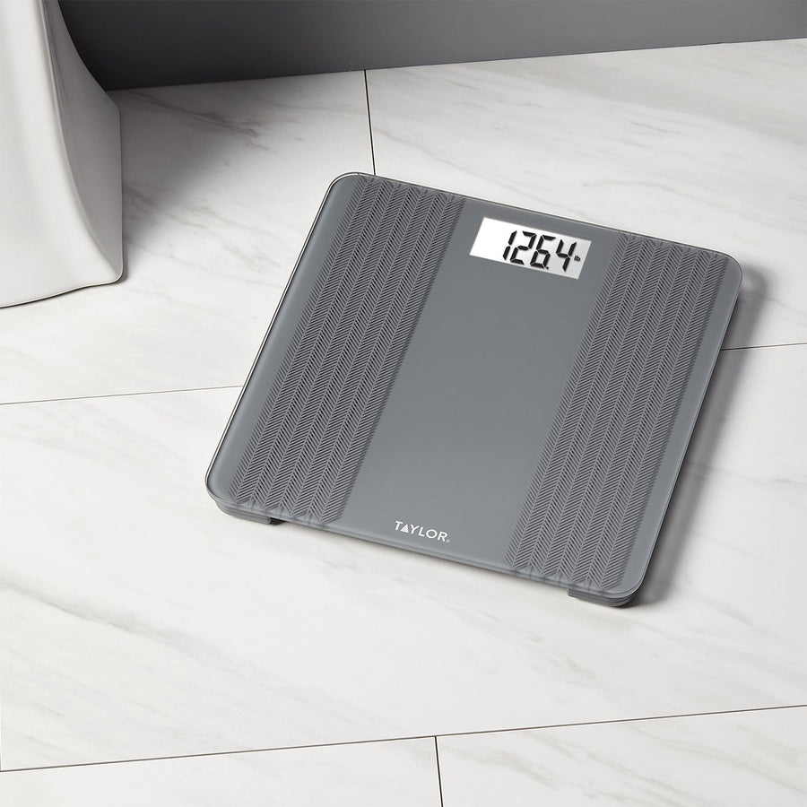 Digital Glass Scale with Textured Herringbone Design