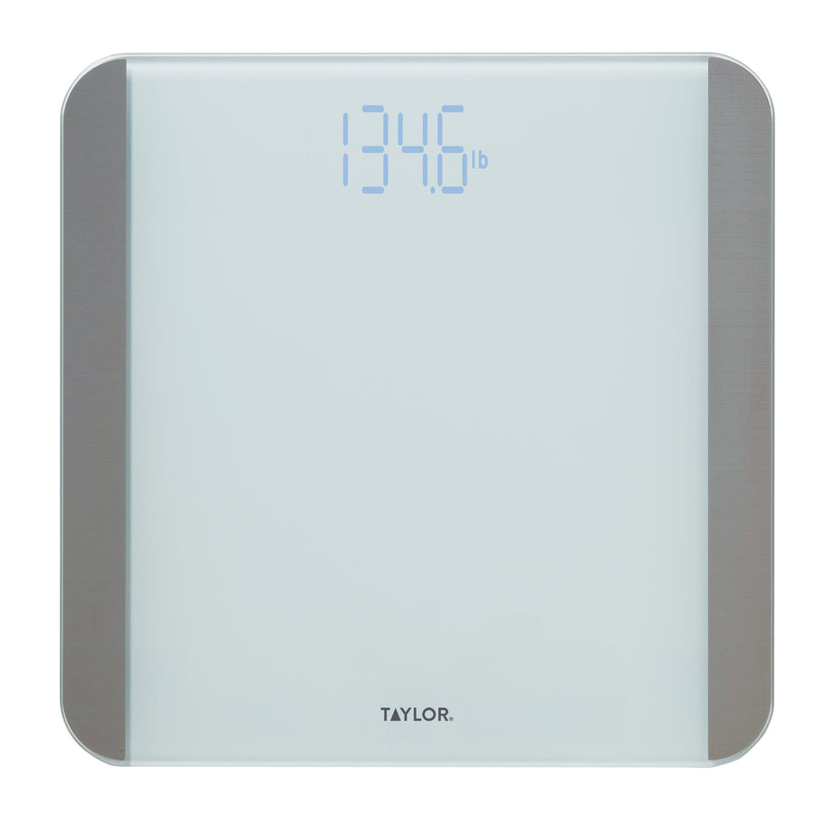Glass Digital Bathroom Scale with Motion and Light Sensors, White