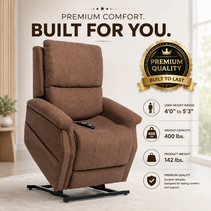 Pride VivaLift! Metro 2 Compact Power Lift Recliner, 400 lb Capacity