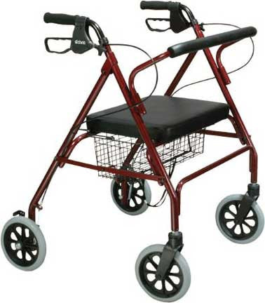 Drive Go-Lite Bariatric Steel Rollator - 500 lbs Capacity, 35.25" to 39.5" Handle Height