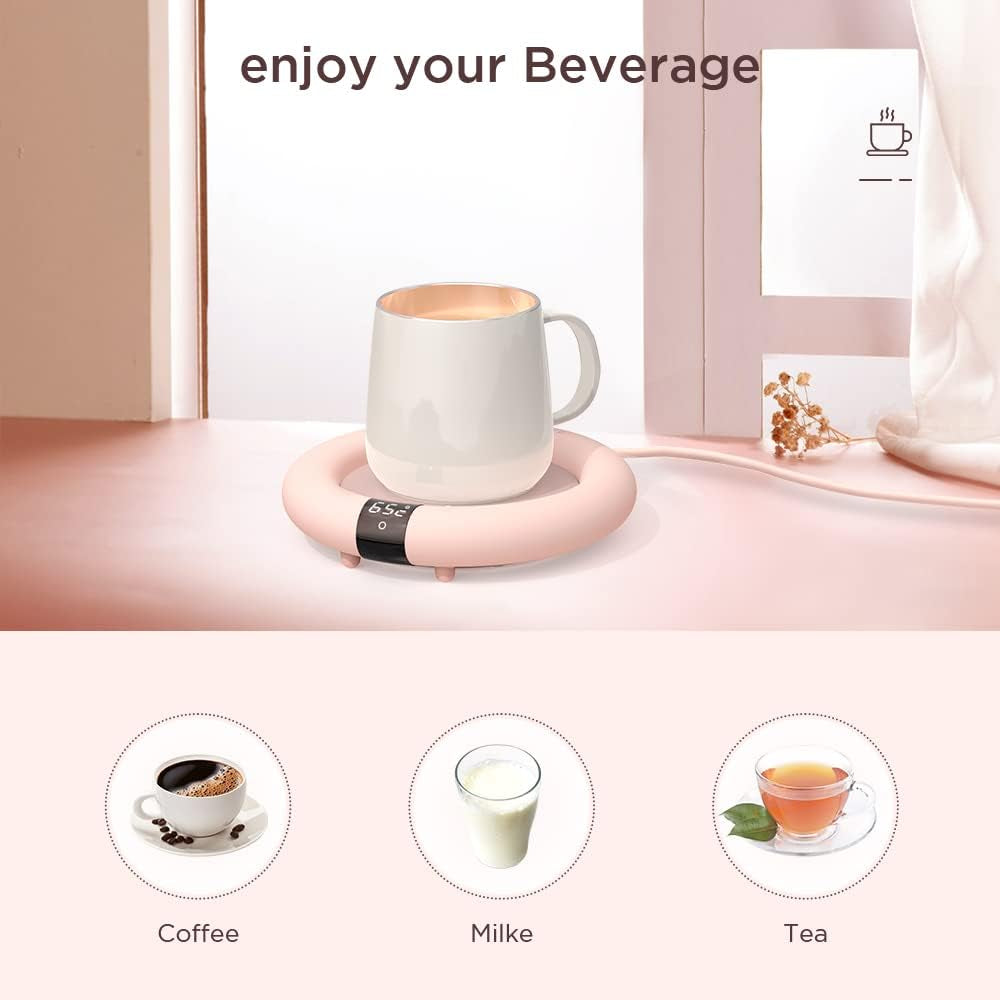 2021 New Smart Coffee Mug Warmer for Desk with Auto Shut Off, 3 Temperature Setting Touch Switch LED Display 20W Cup Warmer for Coffee Tea Milk Beverage Warming Coffee Gift